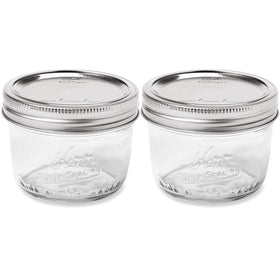 Kerr wide-mouth half-pint jar with lids and bands, ideal for meal prep and pantry storage.