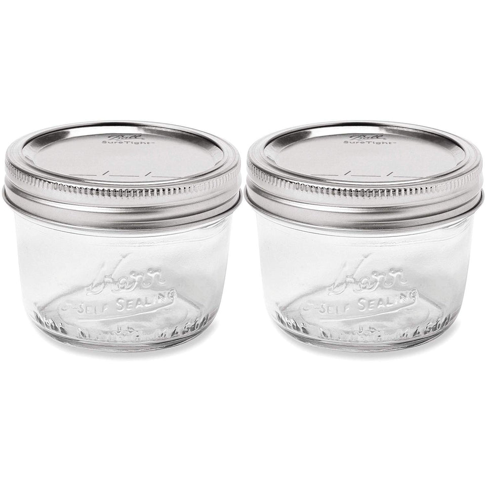 Kerr wide-mouth half-pint jar with lids and bands, ideal for meal prep and pantry storage.
