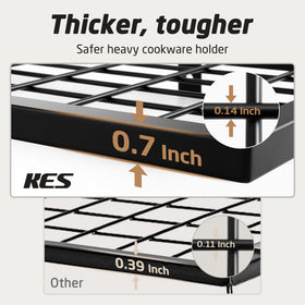 KES matte black kitchen storage blends with any decor.