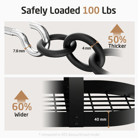 KES solid chains emphasize heavy-duty support for safely hanging cookware