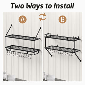 KES space-saving kitchen rack helps keep small kitchens tidy.