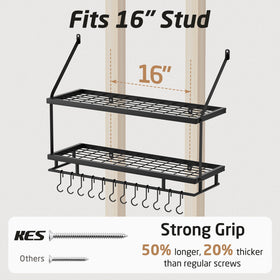KES wall-mounted organizer frees counter space and improves reach.