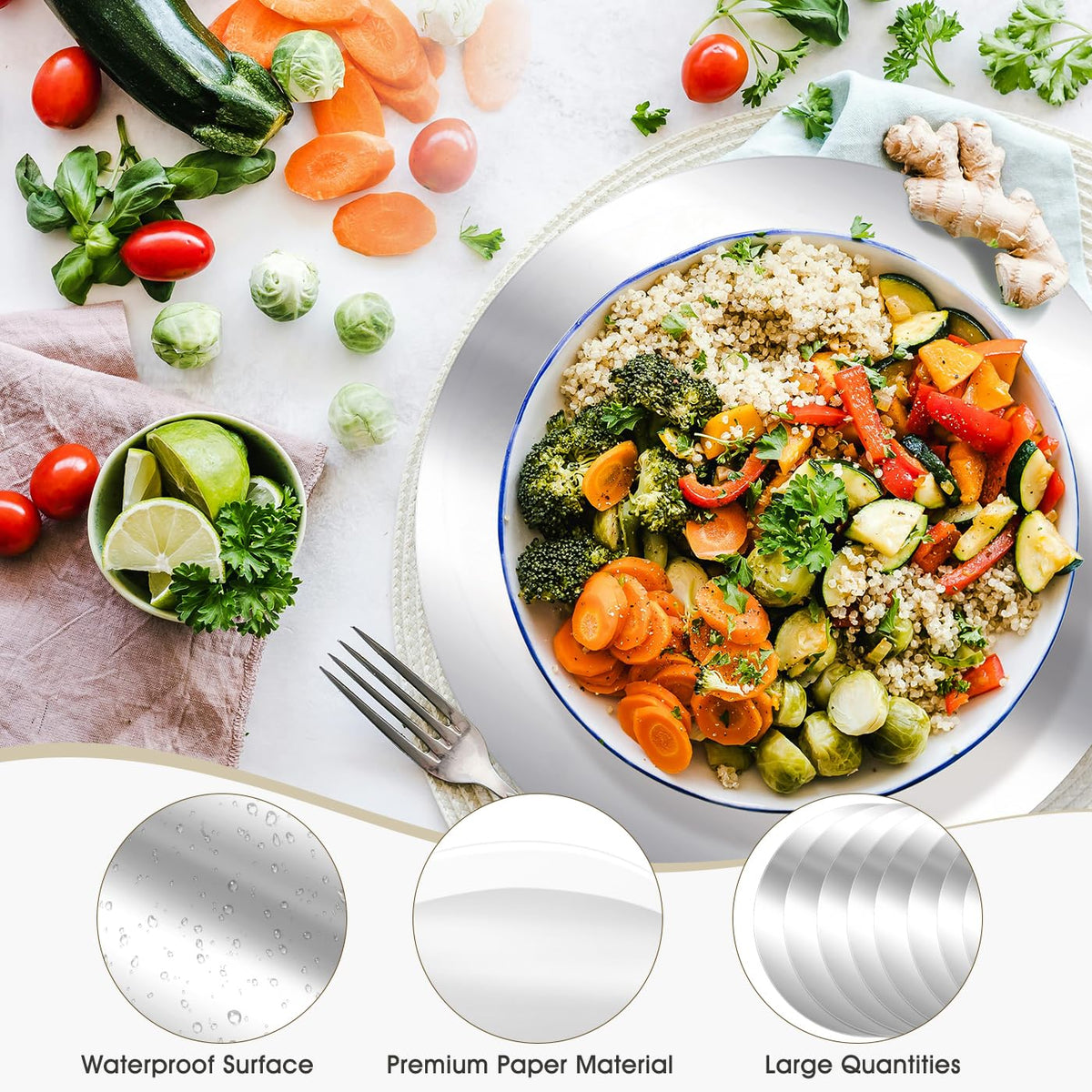 KesaPlan waterproof surface placemats protect tables during meals.