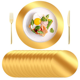 KesaPlan round gold placemats shine on tables, marking a luxe touch while protecting surfaces.