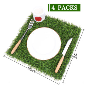 Kesfey artificial grass squares tiles close-up highlighting durability and easy cleaning.