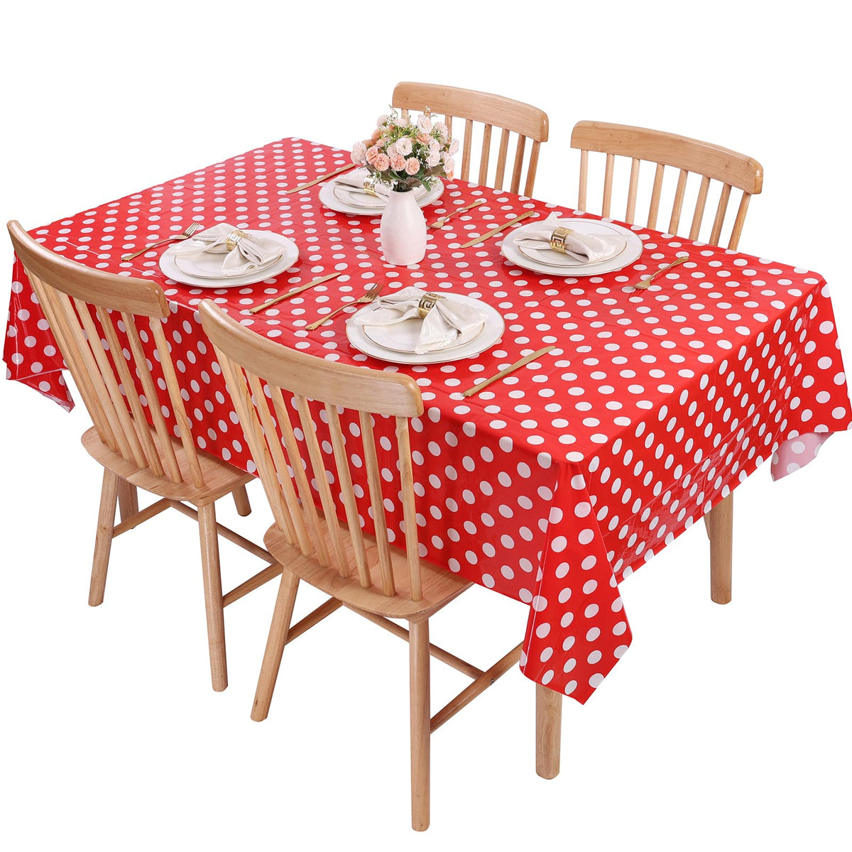 Kesfey barbecue and carnival table cover in red