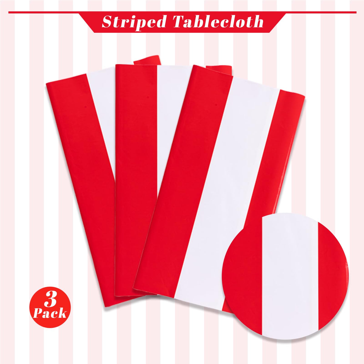 Kesfey disposable rectangle tablecloth ideal for carnival and circus themed events.
