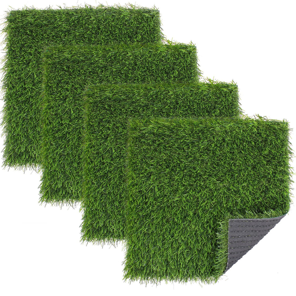 Kesfey Grass Squares placemats show lush artificial turf for stylish table settings.