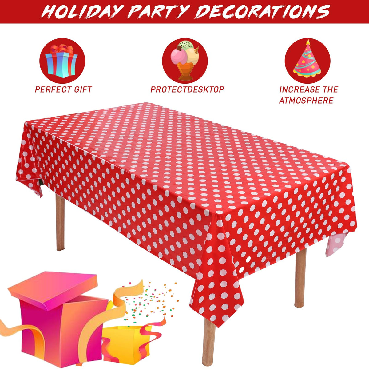 Kesfey Mickey Minnie tablecloth 3-pack setup for themed party