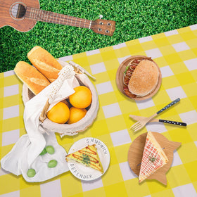 Kesfey 3-pack gingham tablecloths for versatile party decor and setup.