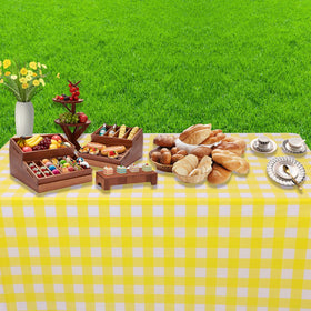 Kesfey party tablecloth yellow gingham 54x108 for celebrations.