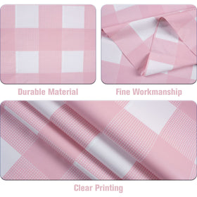 Kesfey pink-white tablecover in a dining setup for a family meal