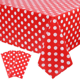 Kesfey red polka-dot tablecloth 54x108 rectangle for festive gatherings