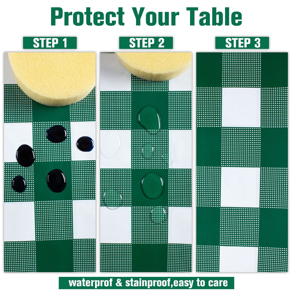 Kesfey waterproof tablecloth 54x108 protects tables during meals and drinks.