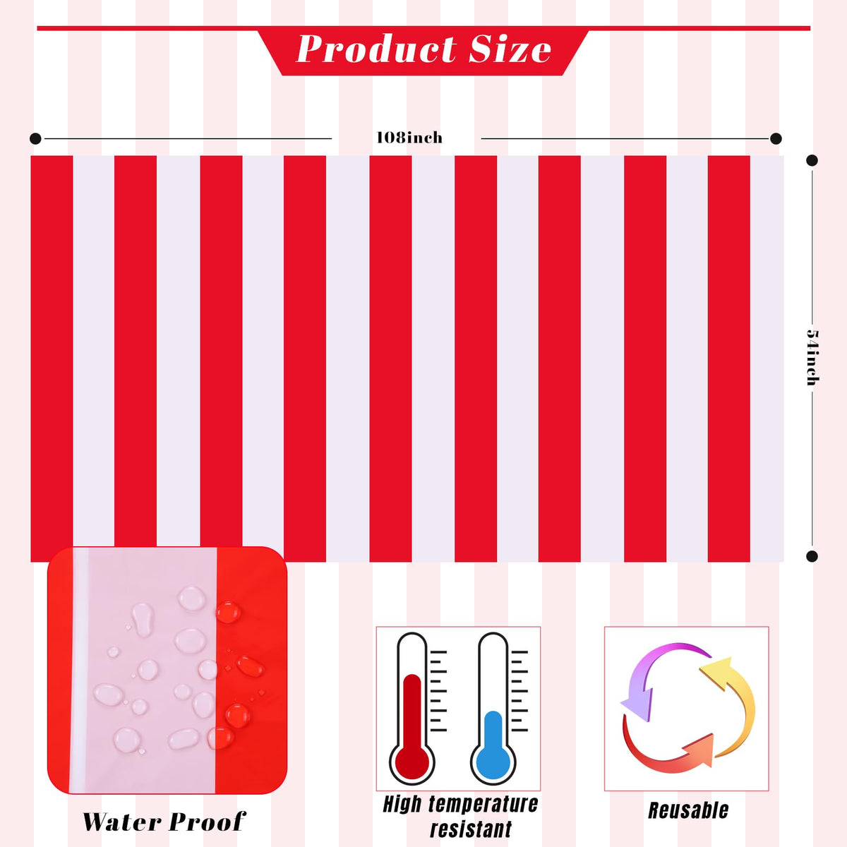Kesfey waterproof tablecloth protects surfaces during outdoor picnics and celebrations.