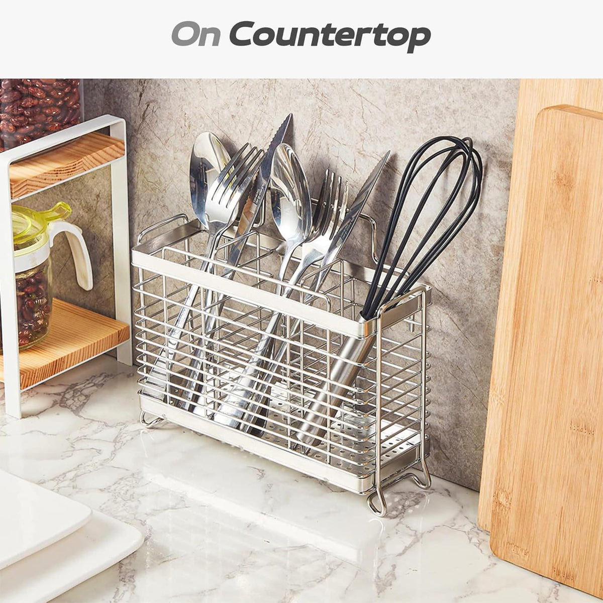 KESOL stainless-steel-utensil-drying-basket resists rust and speeds up dish-drying after meals.