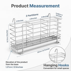 KESOL utensil drying rack front view highlighting compact footprint for countertops