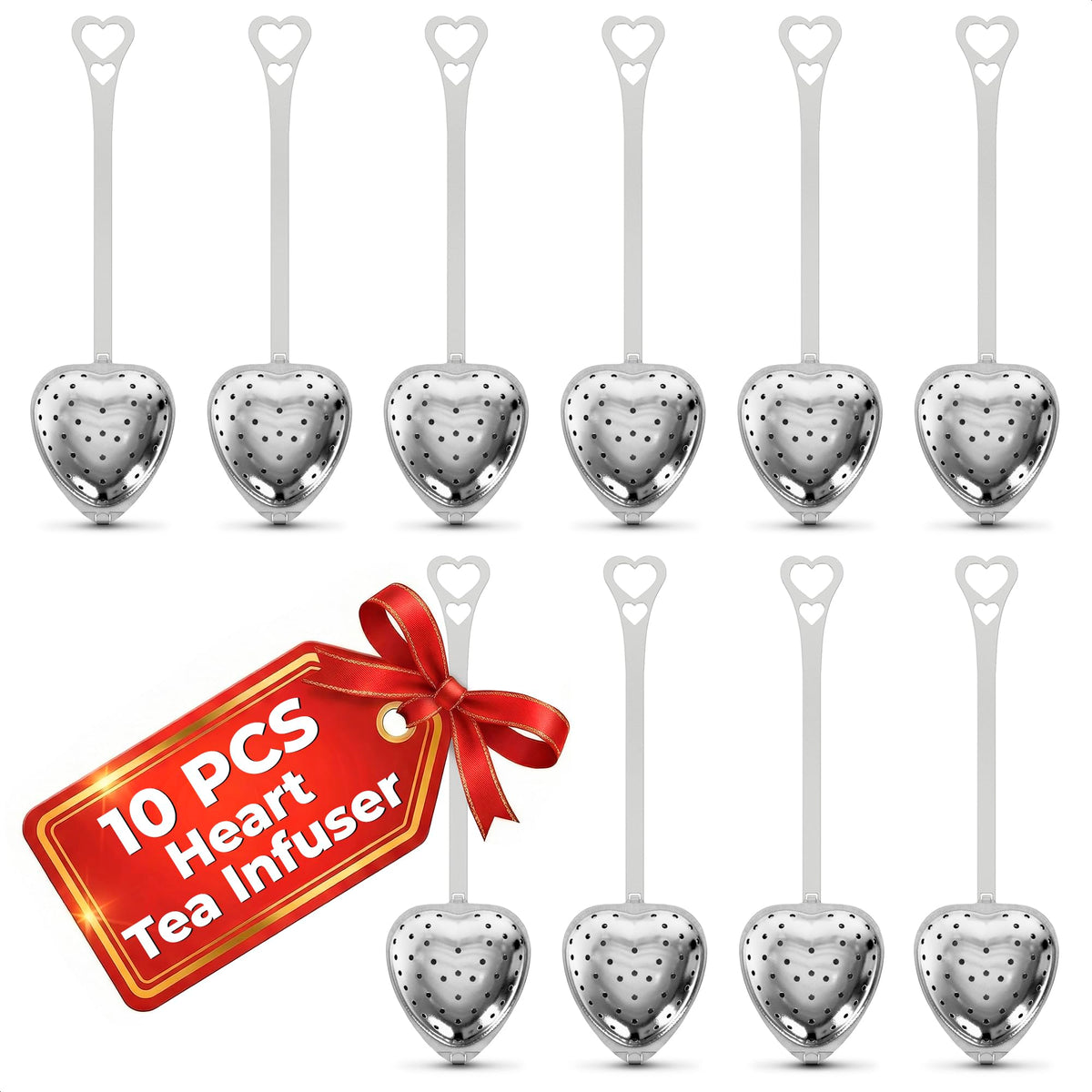 KETAR heart tea infuser close-up shows durable rust-resistant stainless steel.