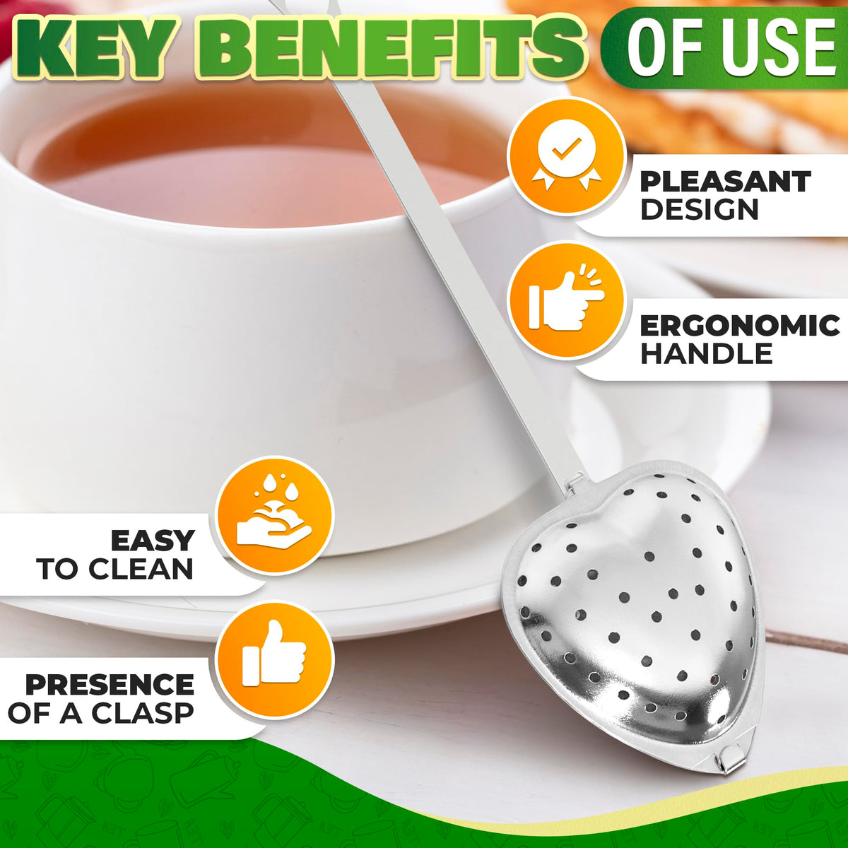 KETAR rust-resistant infuser in 410 stainless steel stands up to daily use.