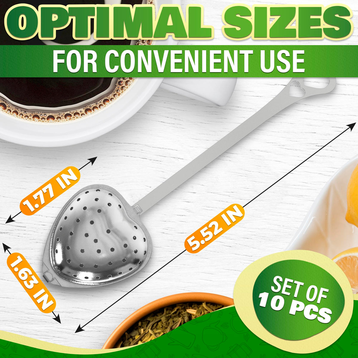 KETAR heart tea infuser with secure clasp prevents leaks during brewing.