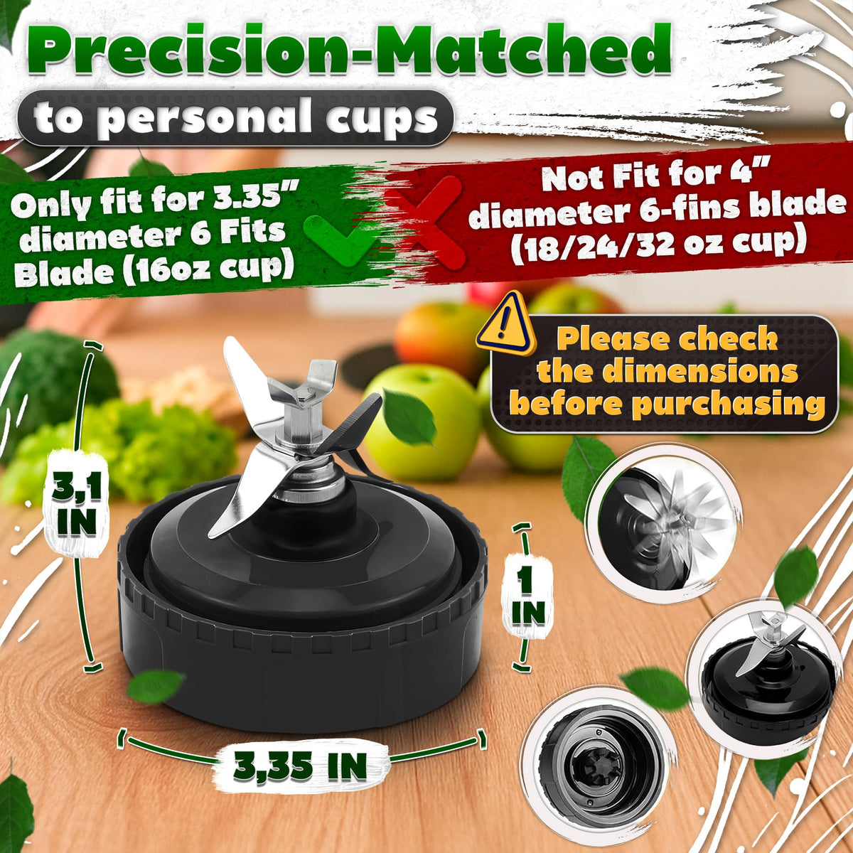 KETAR Ninja 6Fin blade attached to BL770 blender for quick smoothies.