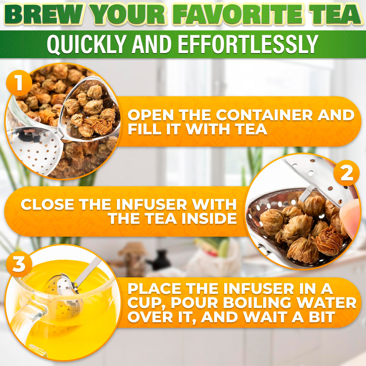 KETAR dishwasher-safe tea infuser for quick, convenient cleanup.