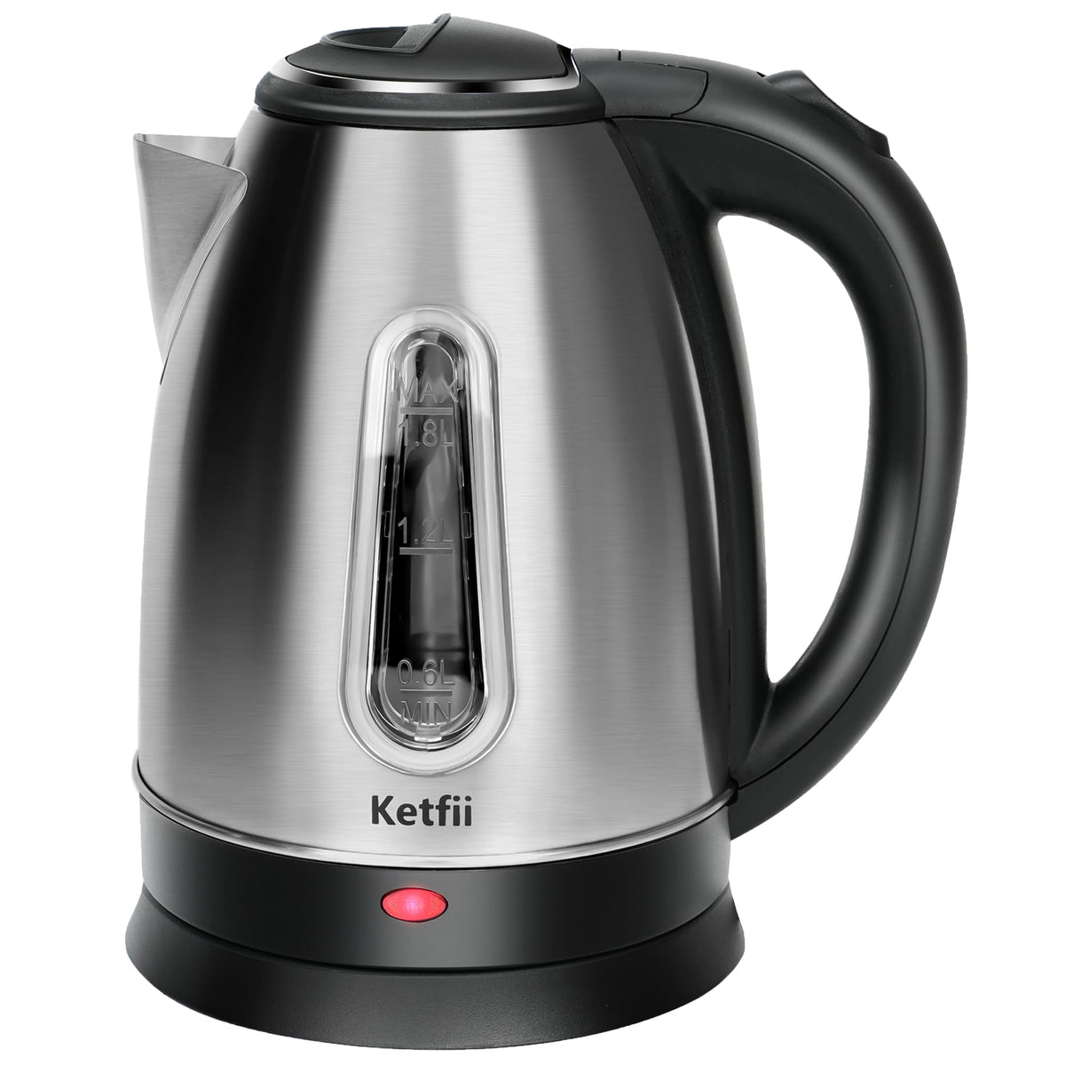 Ketfii stainless steel kettle boiling rapidly for your morning tea ritual.