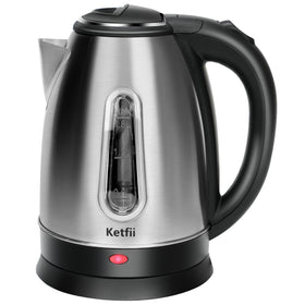 Ketfii stainless steel kettle boiling rapidly for your morning tea ritual.