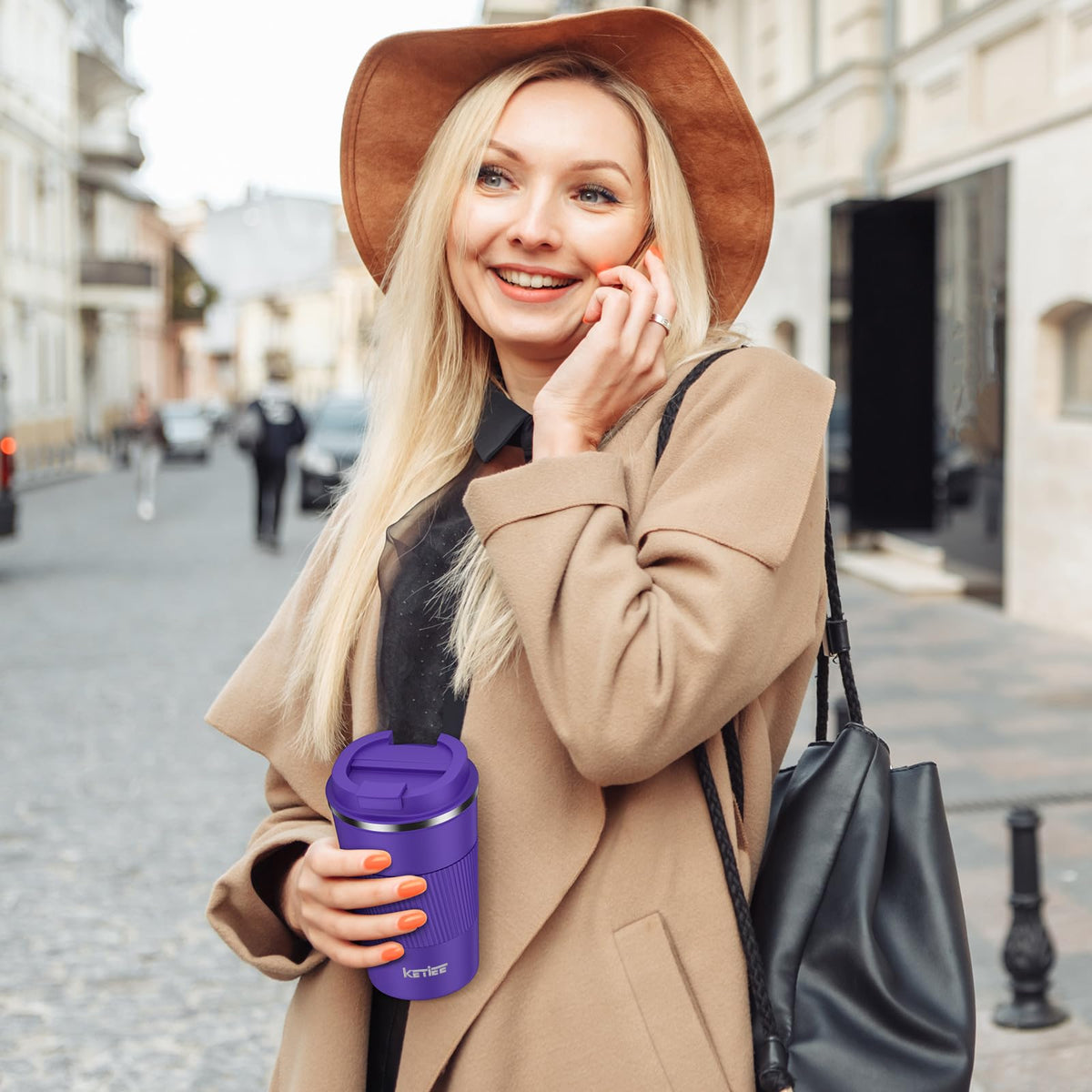 KETIEE double-walled mug reduces surface condensation.