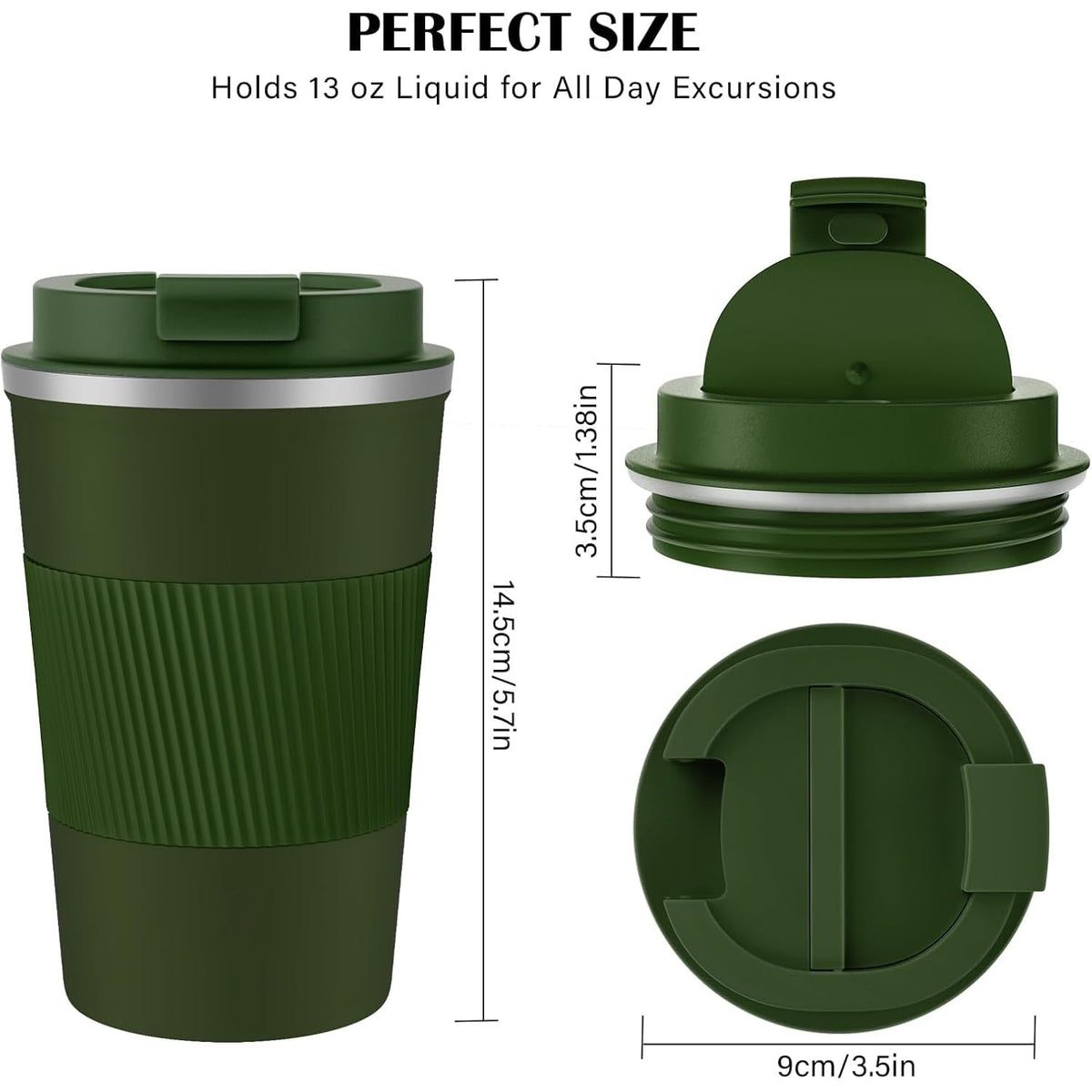KETIEE cupholder-friendly mug fits most car cupholders securely.
