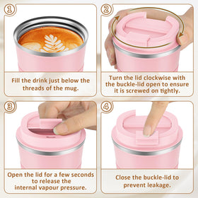 KETIEE sip-hole lid enables one-handed drinking.