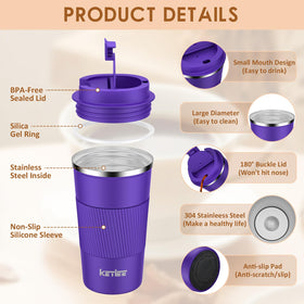 KETIEE portable travel mug with compact design for easy carrying.