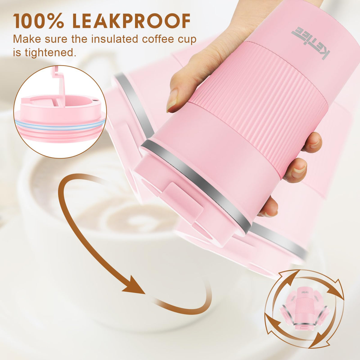 KETIEE wide-mouth mug for easy filling and cleaning.