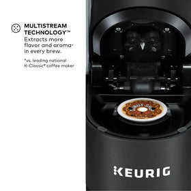 Keurig 66 oz dual-position reservoir for flexible placement.