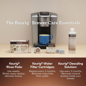 Keurig brewer with kit ready-to-use setup promises a faster cleaning routine.