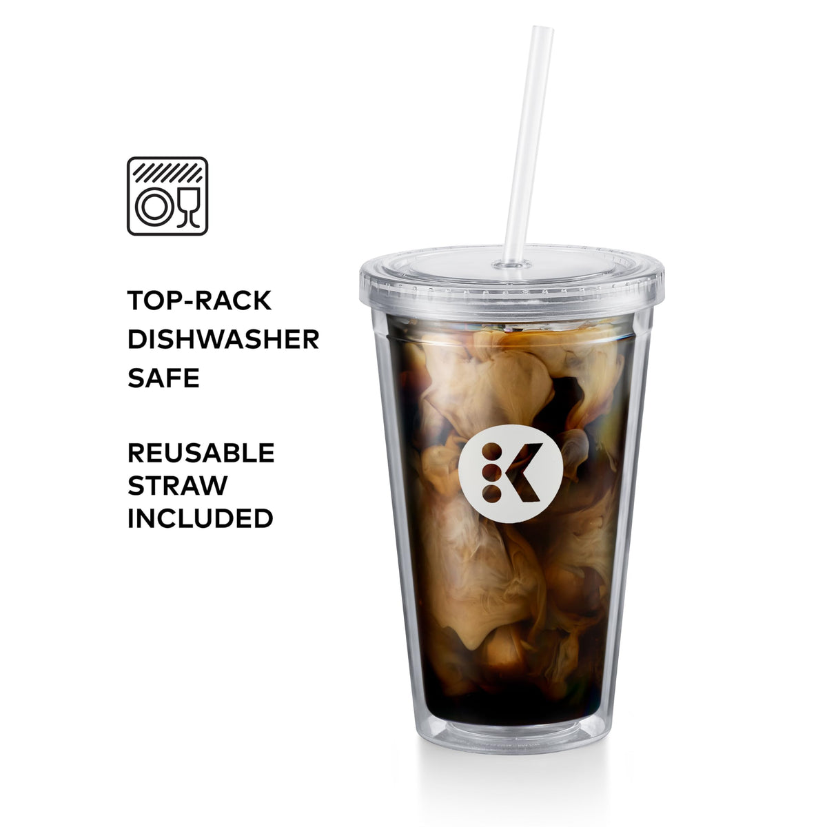 Keurig Iced Tumbler fits under all Keurig brewers for convenient use.