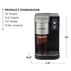 Keurig K-2550 accommodates 4–12 oz cups for varied needs.