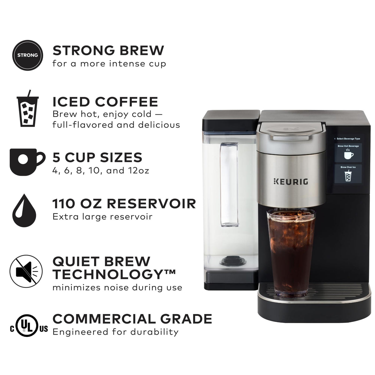 Keurig K-2550 strong brew option for bolder flavor.