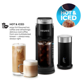 Keurig K-Café Barista Bar milk frother in action for creamy drinks.