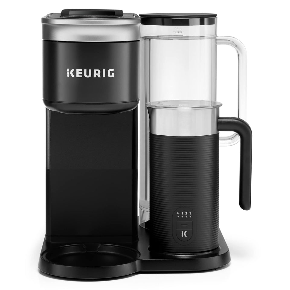 Keurig K-Café SMART BrewID display recognizing pod for personalized flavor suggestions.