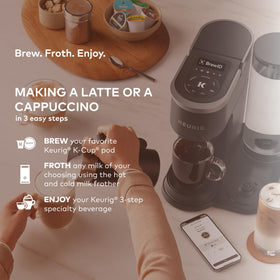 Hot brew over ice feature for full-flavored iced coffee.