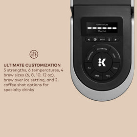 Six brew sizes on the Keurig K-Café SMART for versatility.