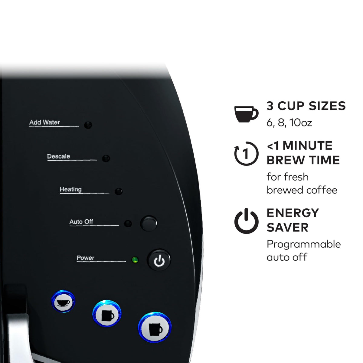Keurig K-Classic hot water dispense supports tea and quick drinks.