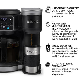 Keurig K-Duo Gen 2 carafe brewing for group servings.