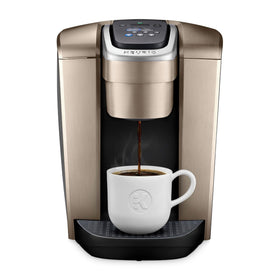 Keurig K-Elite in brushed gold finish adds modern style to your kitchen.