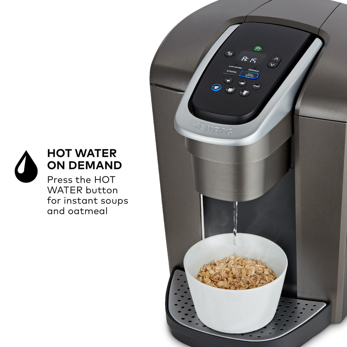 Keurig K-Elite five brew sizes cover 4–12 oz options.