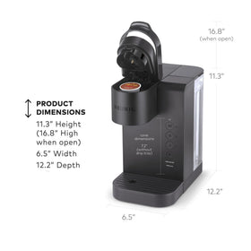 36-ounce reservoir on Keurig K-Express Essentials Matte Gray for multiple cups.
