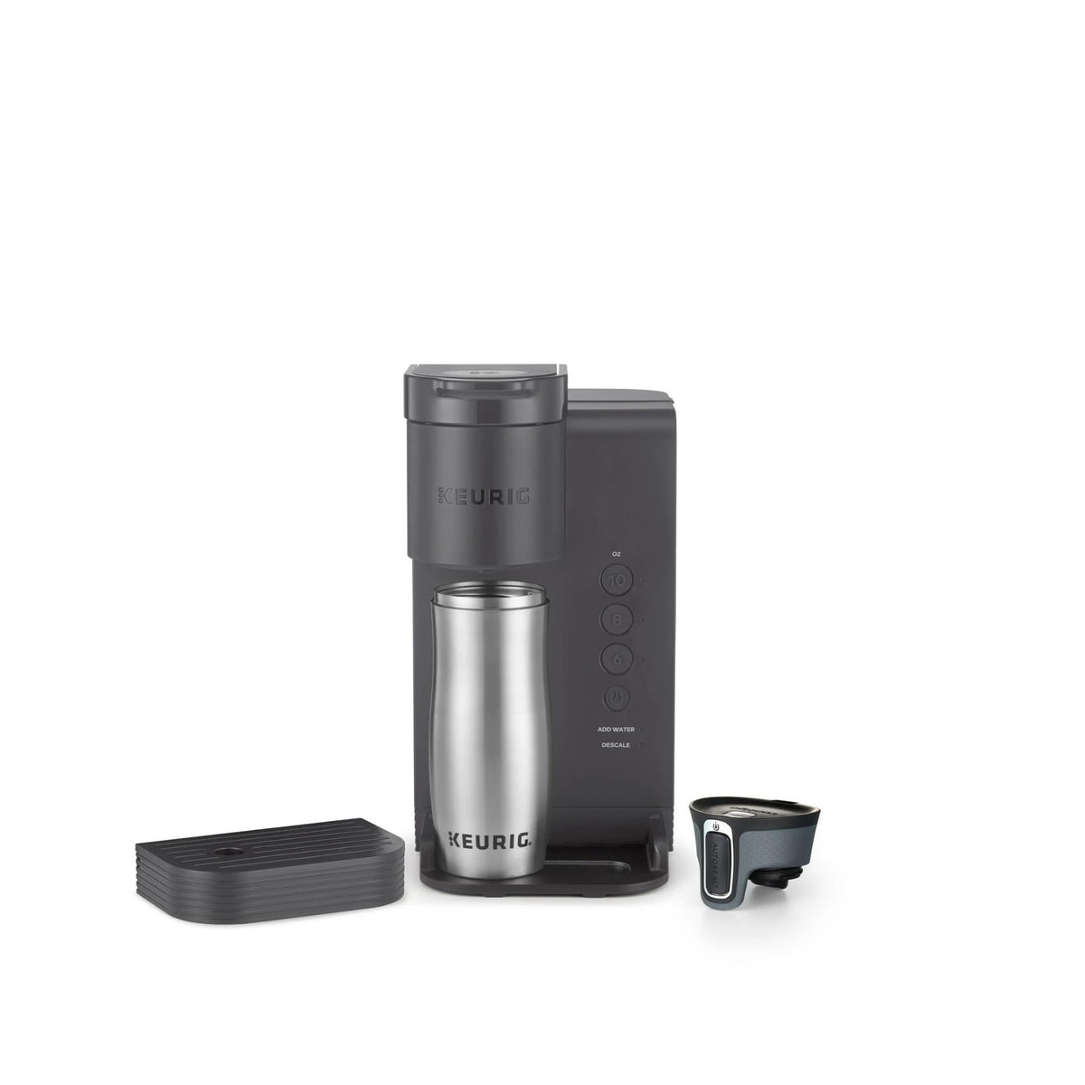 Cup-dispenser area ready for single-serve cups with Keurig K-Express Essentials.
