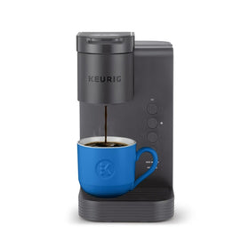 Keurig K-Express Essentials Matte Gray front view, compact counter-friendly design.