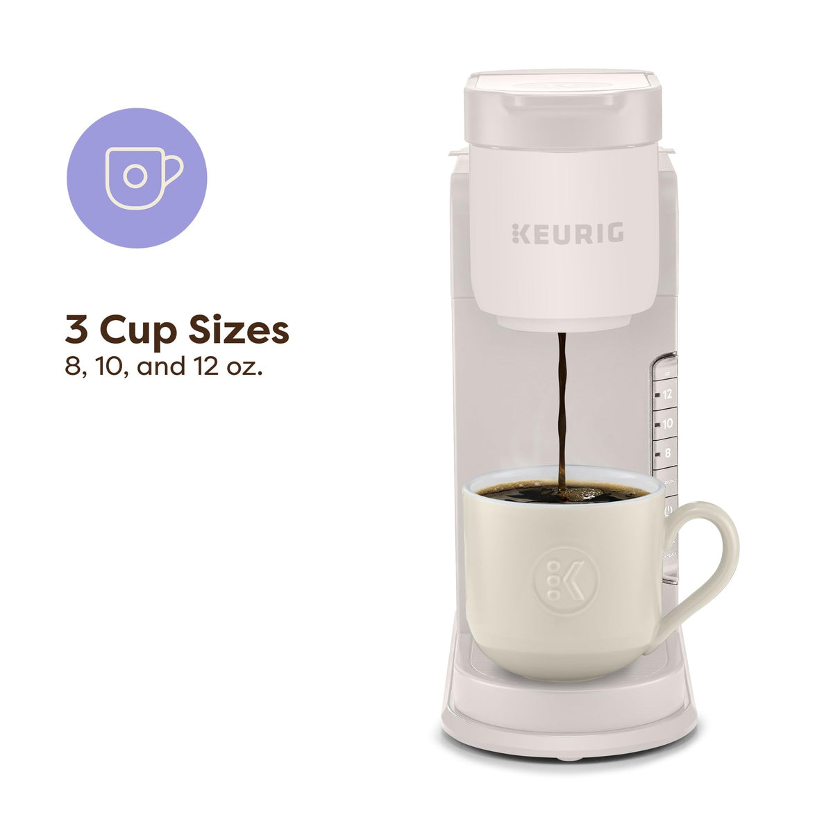 Keurig K-Express 42oz removable reservoir supports multiple cups before refilling.